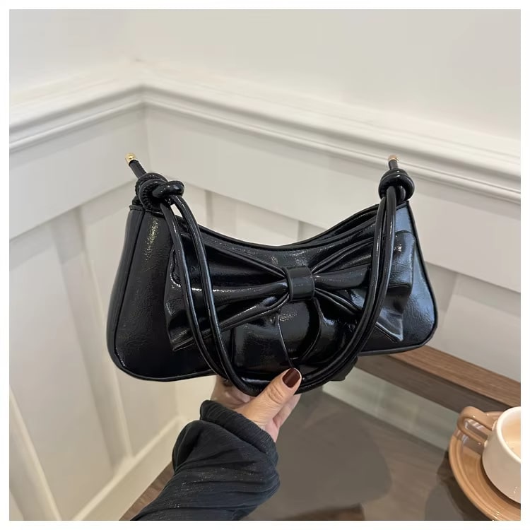 Chic Bowknot PU Leather Shoulder Bag – RM117
