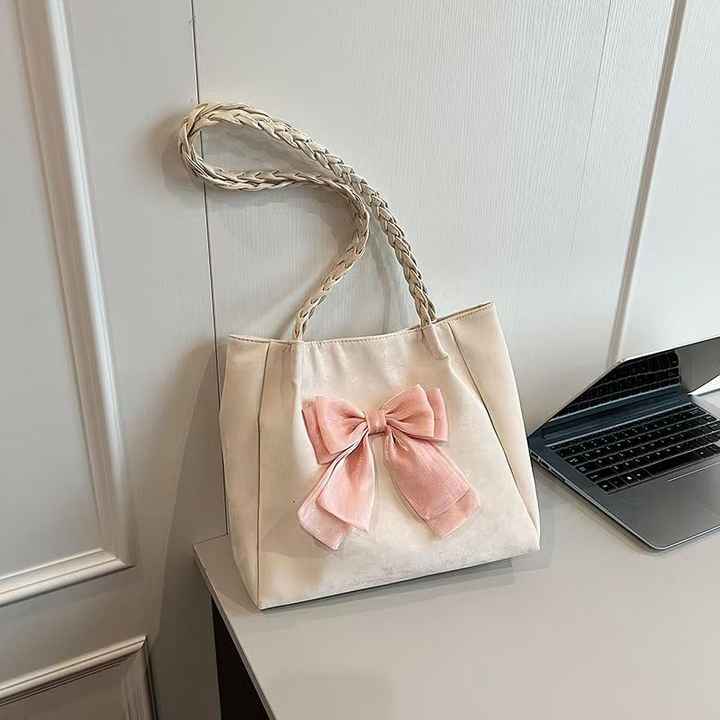 TrendTied Bow Tote Bag – Contrast Color Edition