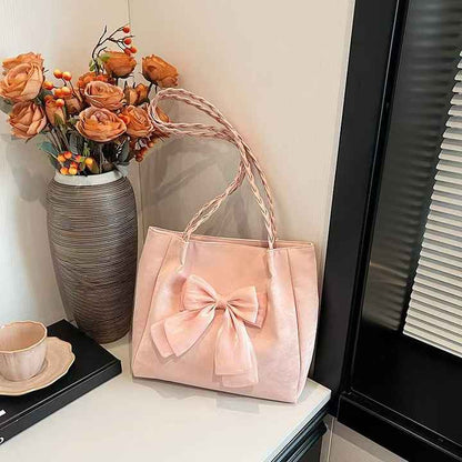 TrendTied Bow Tote Bag – Contrast Color Edition