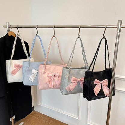 TrendTied Bow Tote Bag – Contrast Color Edition